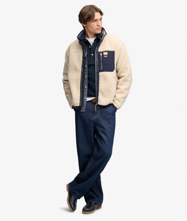 Vintage Retro Full Zip Fleece Vestibilit&agrave; Comoda Image 3