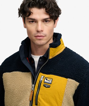 Colour Block Retro Zip Fleece Image 4