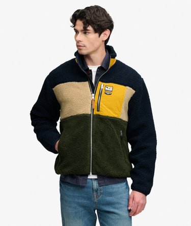 Colour Block Retro Zip Fleece Image 5