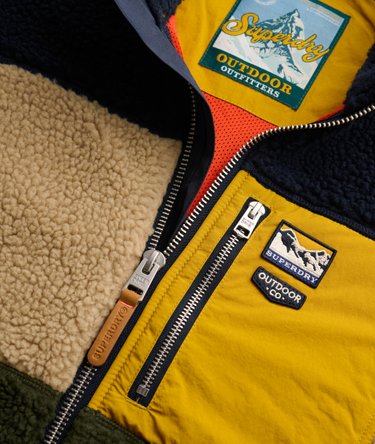 Colour Block Retro Zip Fleece Image 7