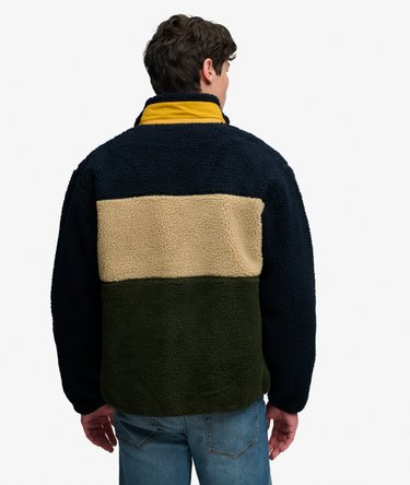Colour Block Retro Zip Fleece Image 6