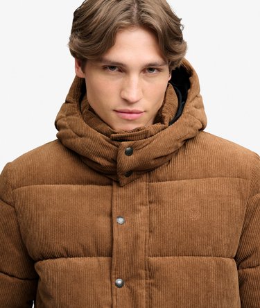 Premium Hooded Cord Puffer Jacket Image 4