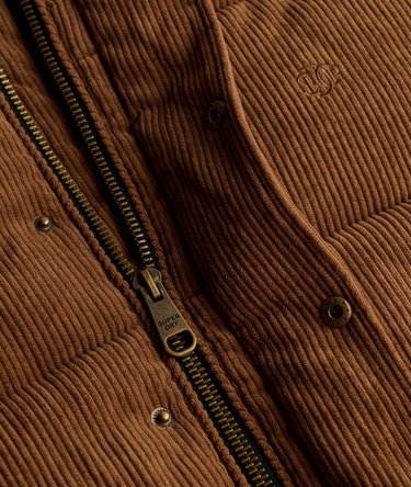 Premium Hooded Cord Puffer Jacket Image 7