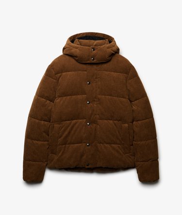 Premium Hooded Cord Puffer Jacket Image 8