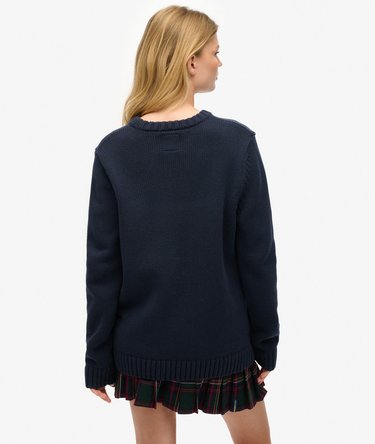 Oversized Vintage Athletic Knit Jumper Image 3