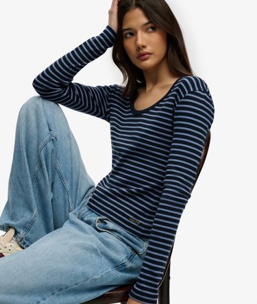 Athletic Essentials Striped Long Sleeve Top Image 2