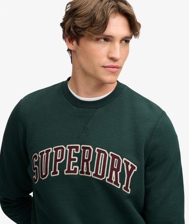 Athletic Applique Relaxed Crew Sweatshirt Image 4