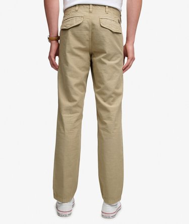 Tapered Washed Chino Trousers Image 3