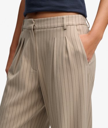 Pantalon Pinstripe Taille Haute Coupe Classique Image 2