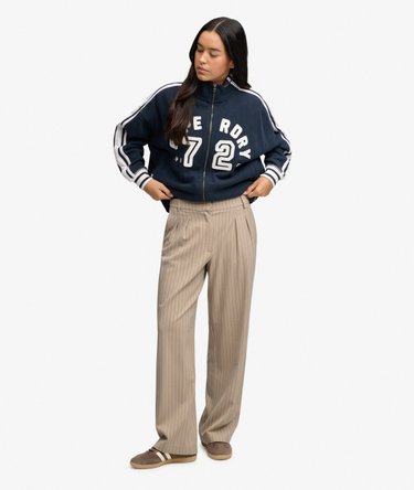 Pantalon Pinstripe Taille Haute Coupe Classique Image 1