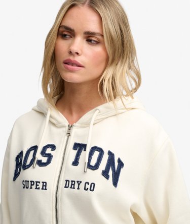 Athletic Essential Relaxed Crop Zip Hoodie Image 2