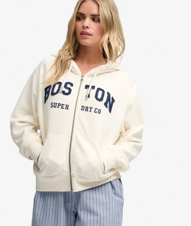 Athletic Essential Relaxed Crop Zip Hoodie Image 4