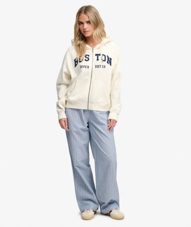Athletic Essential Relaxed Crop Zip Hoodie Image 3