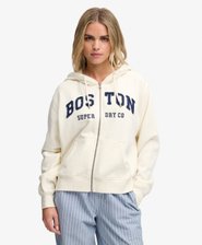 Athletic Essential Relaxed Crop Zip Hoodie