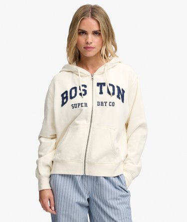 Athletic Essential Relaxed Crop Zip Hoodie Image 1