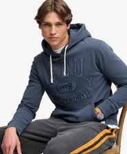 Felpa con cappuccio Tonal Applique vestibilit&agrave; comoda