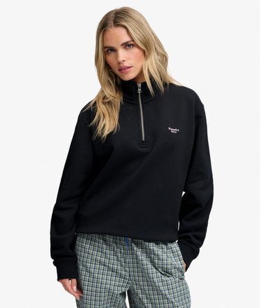 Signature Sweatshirt mit Stickerei und Rei&szlig;verschluss Image 1