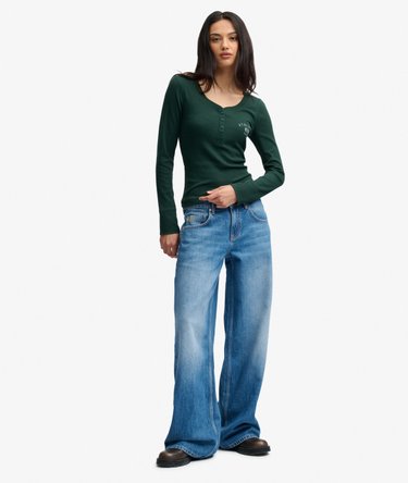 Athletic Button Down Longsleeve Top Image 3