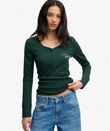 Athletic Button Down Longsleeve Top Image 1