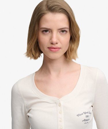 Athletic Button Down Long Sleeve Top Image 4