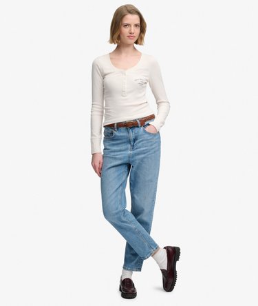 Athletic Button Down Long Sleeve Top Image 3