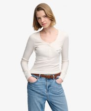 Athletic Button Down Long Sleeve Top