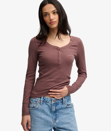 Athletic Button Down Long Sleeve Top Image 1