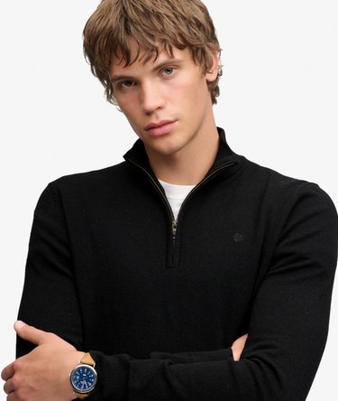Essential Lightweight Wool Blend Half Zip Jumper Image 4