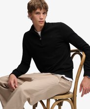 Essential Lightweight Wool Blend Half Zip Jumper