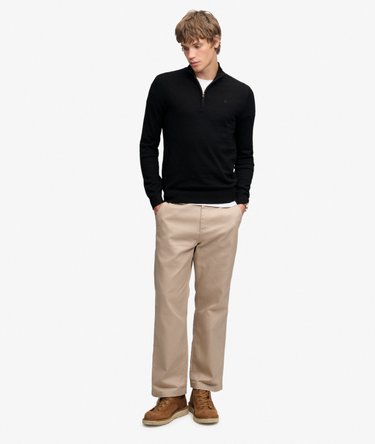 Essential Lightweight Wool Blend Half Zip Jumper Image 3