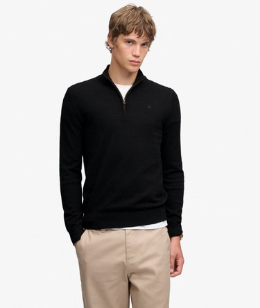 Essential Lightweight Wool Blend Half Zip Jumper Image 1
