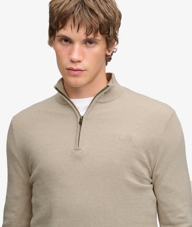 Essential Pullover mit Halbzip schmale Passform Image 4