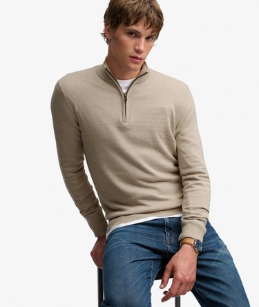 Essential Pullover mit Halbzip schmale Passform Image 2