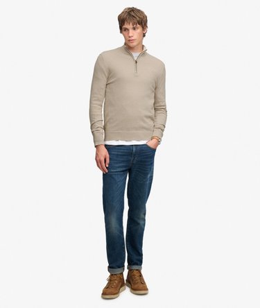 Essential Pullover mit Halbzip schmale Passform Image 3