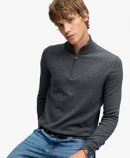 Essential Lightweight Wool Blend Half Zip Jumper