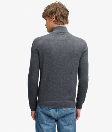 Essential Lightweight Wool Blend Half Zip Jumper Image 5