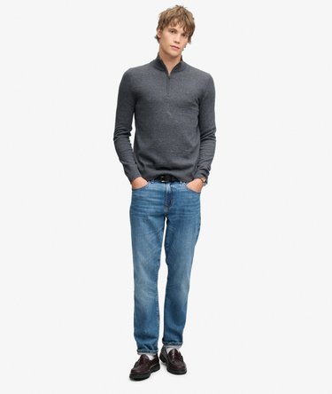 Essential Lightweight Wool Blend Half Zip Jumper Image 3