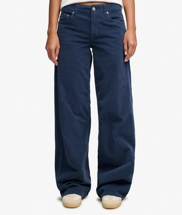 Pantalon en Velours C&ocirc;tel&eacute; Baggy Taille Moyenne Image 3
