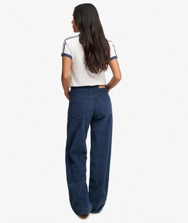 Pantalon en Velours C&ocirc;tel&eacute; Baggy Taille Moyenne Image 5