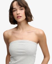 Athletic Essentials Gestreiftes Jersey-Bandeau-Top