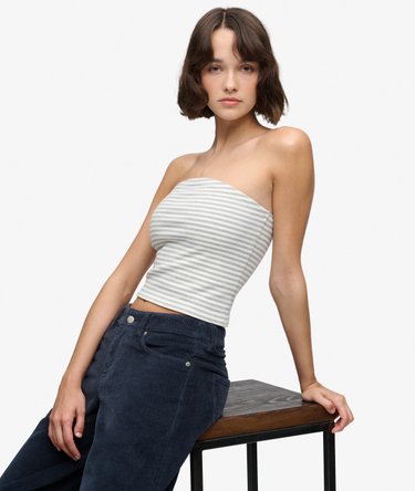 Athletic Essentials Stripe Jersey Bandeau Top Image 3