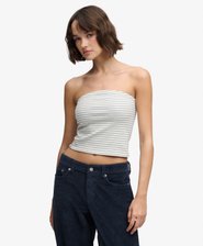 Athletic Essentials Gestreiftes Jersey-Bandeau-Top