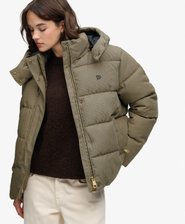 Giacca Puffer a Quadri con Cappuccio Premium