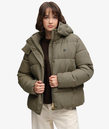 Giacca Puffer a Quadri con Cappuccio Premium Image 1