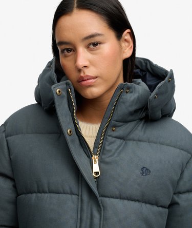 Giacca Puffer a Quadri con Cappuccio Premium Image 4