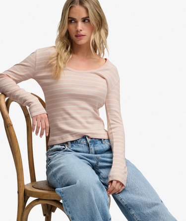 Athletic Essentials Gestreiftes Langarmshirt Image 2