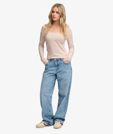 Athletic Essentials Gestreiftes Langarmshirt Image 3