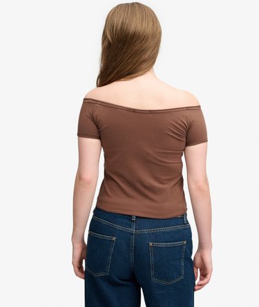 Bardot Off-Shoulder-Top schmale Passform Image 5