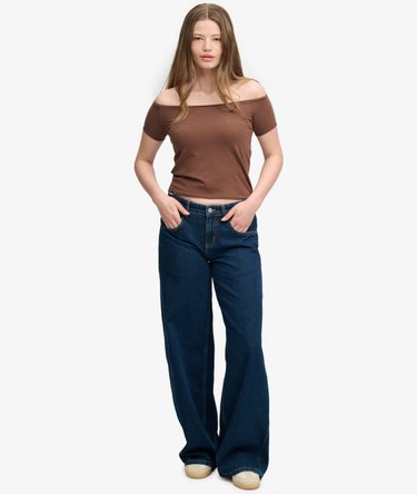 Bardot Off-Shoulder-Top schmale Passform Image 3