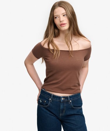 Bardot Off-Shoulder-Top schmale Passform Image 1